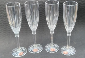 "Lote de 4 - Vasos de champán de cristal pesado GORHAM Regina 7 1/8" - Imagen 1 de 16