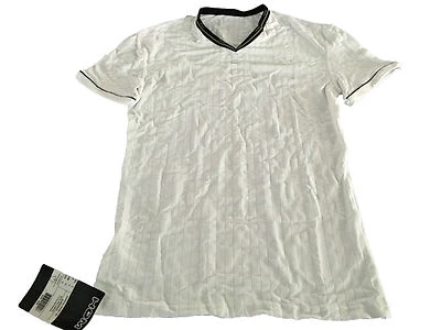 HOM Manga Corta Camiseta Blanco Con Perfiles en Negro Logo Modelo Sharks Camisa - Imagen 1 de 3