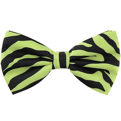 Nueva pajarita preatada de poliéster para hombre cebra verde menta boda fiesta graduación Foto 1 de 3
