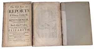 1669, 3 FOLIOS, REPORTS SIR GEORGE CROKE, ENGLISH COMMON LAW, SIR NATHAN WRIGHT - Picture 1 of 19