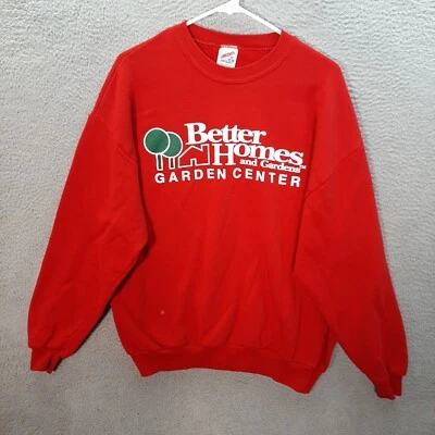 复古 Jerzees 毛衣成人特大号红色圆领运动衫工作服 1990 年代 — 第 1/4 张图片