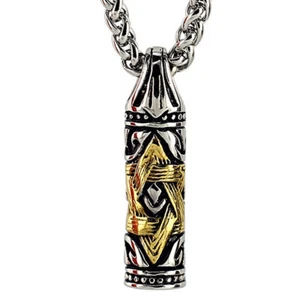 6 Point Star of David Hexagram Pendant Necklace Stainless Steel Gold & Silver - Picture 1 of 14