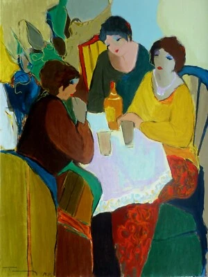 Itzchak Tarkay Limited AP Edition Serigraph PARTY TIME 27" x 36" HAND SIGNED Art - Image 1 of 3