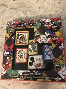 Disney Pin Mickey Art Gallery Mystery Set LE 1000 includes Bonus Mystery pin - Picture 1 of 6