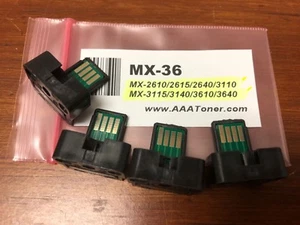 4 Toner Chip for Sharp (MX-36) MX-2610/2615/2640/3110/3115/3140/3610/3640 - Picture 1 of 2