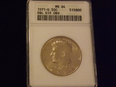 1971 D   50 C       DDO               ANACS   MS 64 - Image 1 of 2