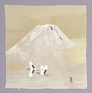 Furoshiki Japanese Traditional Silk Fabric Wrap Gifts Famous Painting Mt. Fuji - Picture 1 of 7