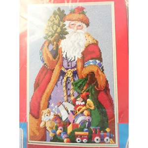 Bucilla Jolly Papá Noel y Juguetes Kit de Punta de Aguja 60717 Imagen de Navidad 10x16 Nuevo - Imagen 1 de 6