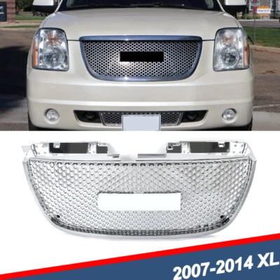 For 2007-2014 GMC Yukon XL Denali Style Front Bumper Grille Assembly Chrome New - Image 1 of 4