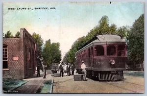 Postal K11/Swayzee Indiana c1910 Trolley Interurban Depot Station 335 - Imagen 1 de 4