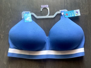 Hanes ComfortFlex Bra Naural Life Wire Free Full Coverage T Shirt Bra Blue 2XL - Picture 1 of 9