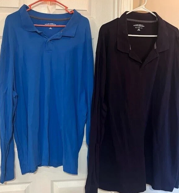 Lot of 2 Saddlebred Men's 3XLT Royal BlueDark Blue Long Sleeves Polo Shirt - Image 1 of 3