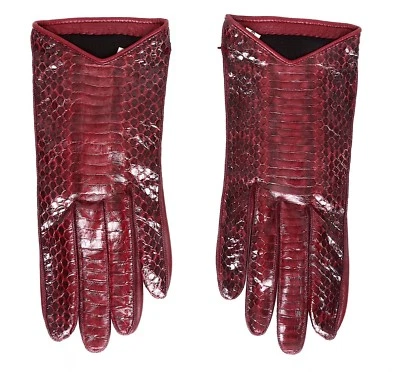 Guantes Burberry para mujer piel de serpiente Boysenberry talla 6,5 L55422 Foto 1 de 3