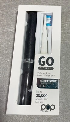 NUEVO POP Sonic Go Series Cepillo de Dientes Electrónico NEGRO Súper Suave con Temporizador Foto 1 de 4
