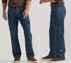 Jean cargo Wrangler Denim calce relajado para hombre 6 bolsillos - 1070LGWDS - Imagen 1 de 7