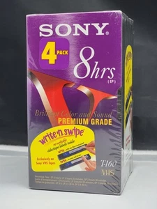 4 Stück Sony Premium Grade T-160VR VHS Kassetten, 8 Stunden (EP) - NEU/VERSIEGELT - Bild 1 von 7