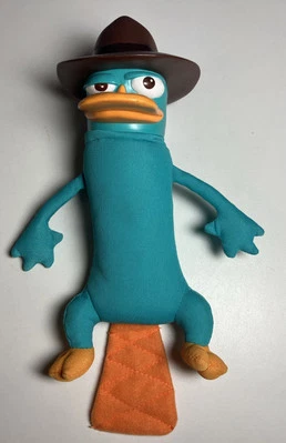 Disney Phineas & Ferb Toy Perry Platypus 8” Figure Hard Head Soft Body - Image 1 of 4