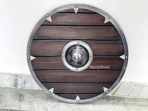 Viking Wooden Shield | LARP Role Play shield | Medieval Best Halloween Gift Item - Picture 1 of 6