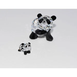 Juego de oso panda madre y bebé cristal Swarovski retirado - Imagen 1 de 11