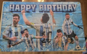 Lionel Messi Geburtstagsbanner - Motto Dekoration, 5x3FT - Party Zubehör - Bild 1 von 8