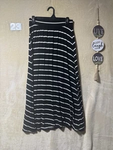 Cherokee Girls Maxi Skirt Black/white Striped Stretch Waist Size 14/16 XL - Picture 1 of 7
