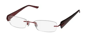 NEW CHARMANT 10926 EYEGLASS FRAME RED WOMENS 50-19-135 RIMLESS JAPAN RECTANGULAR - Picture 1 of 8