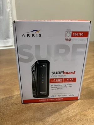 ARRIS SURFboard SB6190 in Black Color 1Gigabit Cable Modem, excellent condition - Image 1 of 4