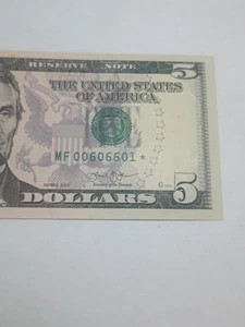 ⭐2013 $5 F ATLANTA BEP⭐STAR NOTE CRISP UNC COND (MF00606601*) - Picture 1 of 9