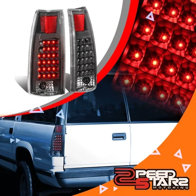 PARA 88-98 C/K C10 1500/2500/3500 SUBURBAN NEGRO CLARO LED LUZ TRASERA/LÁMPARAS Foto 1 de 4