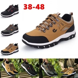 Mens Wide Fit Hiking Trekking Trainers Breathable Trail Running Shoes Sneakers - Picture 1 of 15