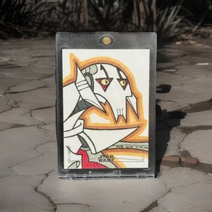 2024 Chrome Galaxy Star Wars General Grievous 1/1 Sketch Silver Foil By J. Bruce - Picture 1 of 5