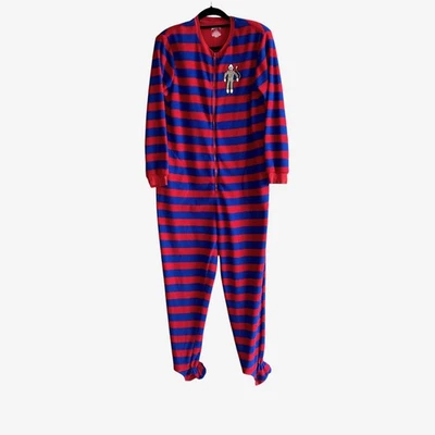 Полосатые носки Nick and Nora Monkey Footies 1 шт. пижамы размер средний - Изображение 1 из 4