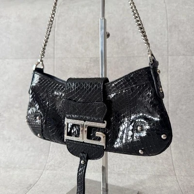 DOLCE&GABBANA Shoulder Hand Bag Black Leather Small Purse Vintage Authentic - image 1 of 4