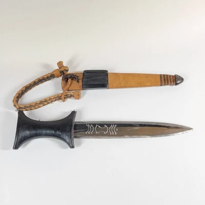 Cuchillo de arte popular reproducción de daga tribal africana y funda de brazo hoja de 9" Foto 1 de 4