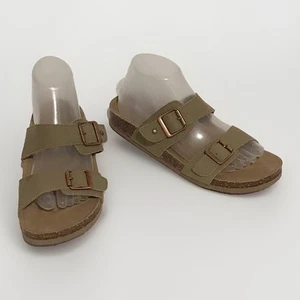 NWOT NEW Mad Love Size 8 Brown Sandals Shoes Slip-On Flats Keava Double Buckled - Picture 1 of 7