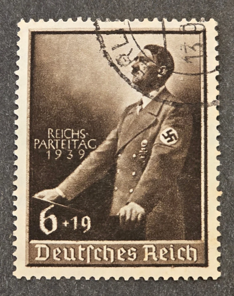 ADOLF HITLER WWII Nazi German NSDAP 1939 Nuremberg Rally Reichsparteitag Stamp - Image 1 of 1