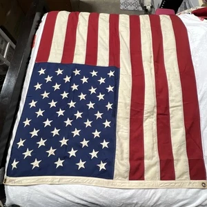 Vintage Valley Forge Supreme Flag 50 STAR USA Sewn Stars And Stripes 48x72 Wool - Picture 1 of 7