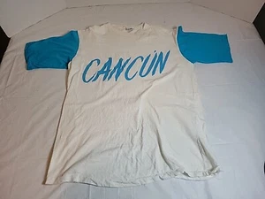 Vintage Dolfin Cancun Mexico Tourist T-shirt White Men Single Stitch Beach S/M - Picture 1 of 18