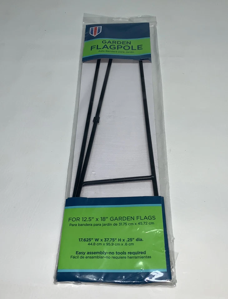 Asta de bandera de jardín para mini banderas de 12,5" x 18" negra fácil montaje sin herramientas Foto 1 de 3