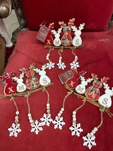 Hanging Reindeer Xmas Decorations Pack of 3 (E31) K* - Picture 1 of 3