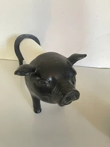 Pig PAPER TOWEL /TOILET PAPER HOLDER Stand Vintage Decorative Animal Black - Picture 1 of 8