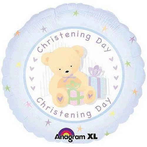 Christening Day Balloon 18" Blue Mylar Foil Baptism Party Decorations Gifts - Image 1 of 1