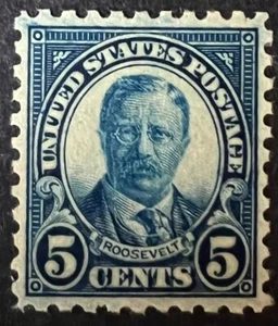 US STAMPS #586 5c ROOSEVELT MINT MOGVLH xf85=$22.50 - Picture 1 of 2