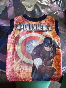 Captain America The First Avenger Sleeveless Shirt Boys 4/5 - Picture 1 of 5