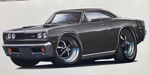 1969 Super Bee RT Cool Dark Grey Street Machine 24” Long Wall Graphic Decal. - Picture 1 of 5