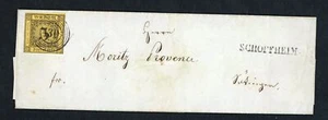 Franqueo individual de Baden Michel número 2a Schopfheim a Säckingen 1852 - Imagen 1 de 3
