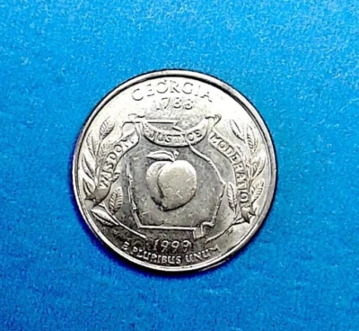 1999-D- GEORGIA STATE QUARTER FROM A US MINT ROLL C- NGC PRICE CHARTS   (F) - Image 1 of 4