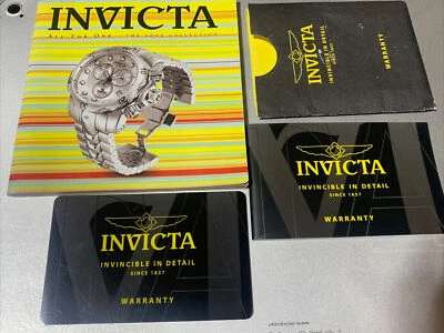 Invicta Watch Warranty Card Booklet Set Unused Unfilled Open - Image 1 of 4