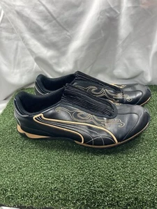 Vintage RAR! Puma Dragonfly schwarze Leder-Fahrschuhe Turnschuhe Damengröße 9 - Bild 1 von 13