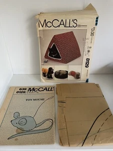 McCalls 8129 Pet House Bed Toy Mouse & Dog Coat in 2 Sizes Sewing Pattern Uncut - Picture 1 of 3